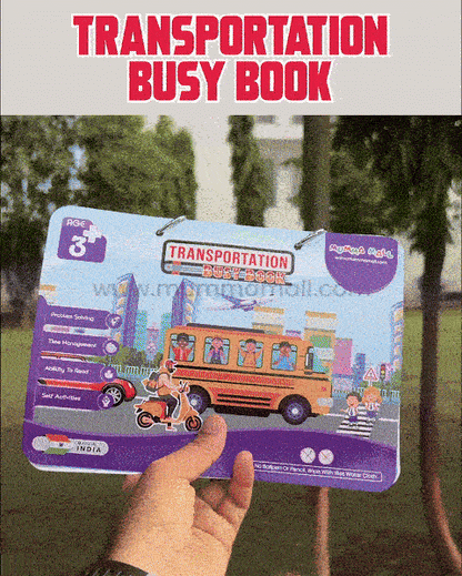 Transportation Busy Book (Ages 3+) – Interactive activity book with vehicles to boost motor & cognitive skills