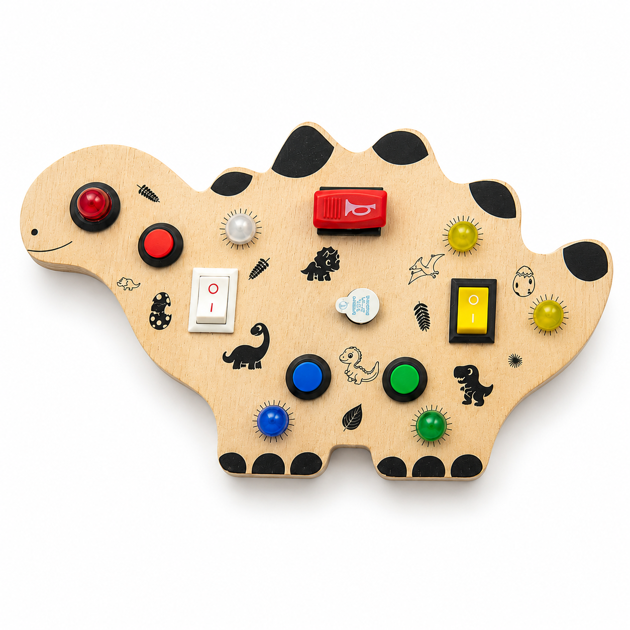 Wooden Montessori Busy Board Collection Set for Toddlers with Rocket, Dinosaur, Game Controller & Car Track Sensory Activity Toys