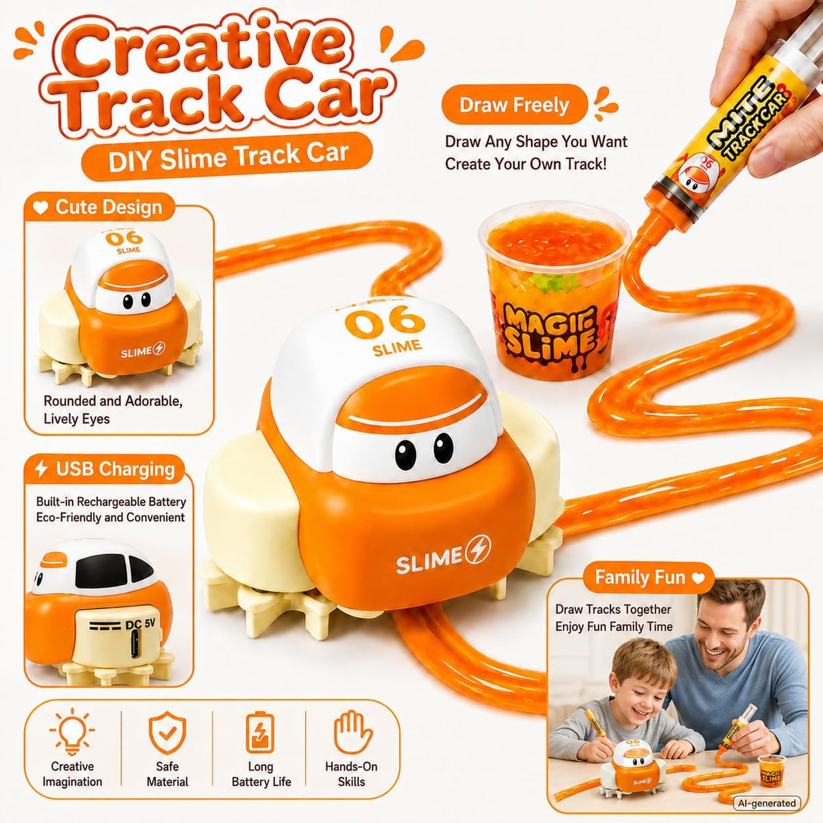 Magic Slime Track Car — Draw-Your-Own-Track Kit