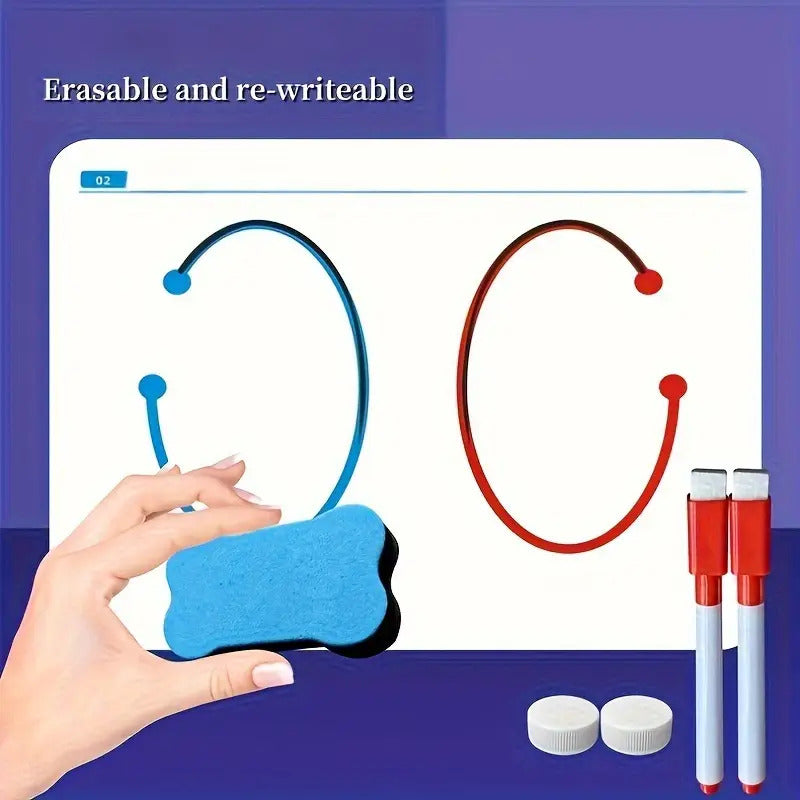 20-Sheet Action Exercise Coordination Development Set for Whole Brain Balance, Focus Enhancement Tool, Uncharged, Cardboard Material, No Battery, Three Difficulty Levels