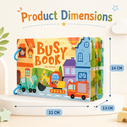 Reusable Vehicle Velcro Busy Book for Toddlers | Transportation Matching & Learning Activity Book