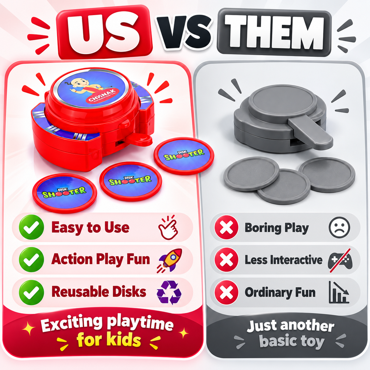 Exciting hand disk shooter toys game set for kids