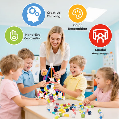 Flexible Magnetic Building Sticks & Balls Set for Kids | 3D Construction STEM Toy for Creativity, Brain Development & Learning