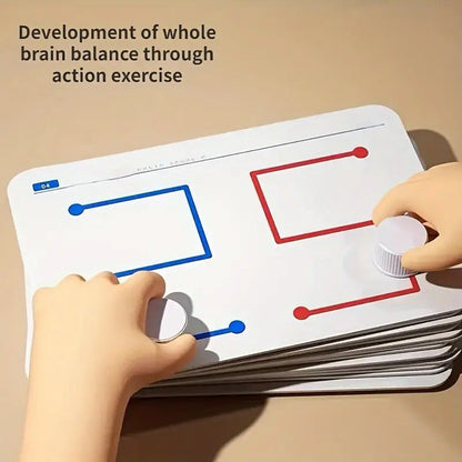 20-Sheet Action Exercise Coordination Development Set for Whole Brain Balance, Focus Enhancement Tool, Uncharged, Cardboard Material, No Battery, Three Difficulty Levels