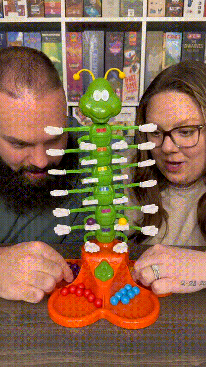Dancing Caterpillar Marble Game — Hand-Eye Coordination Family Toy, 2-4 Players