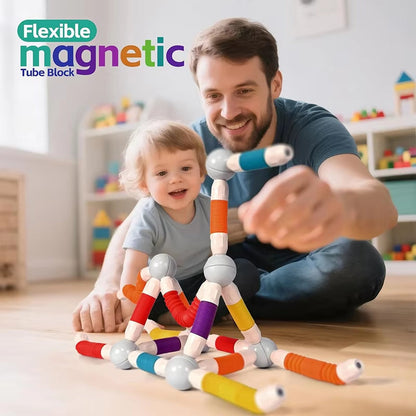 Flexible Magnetic Building Sticks & Balls Set for Kids | 3D Construction STEM Toy for Creativity, Brain Development & Learning