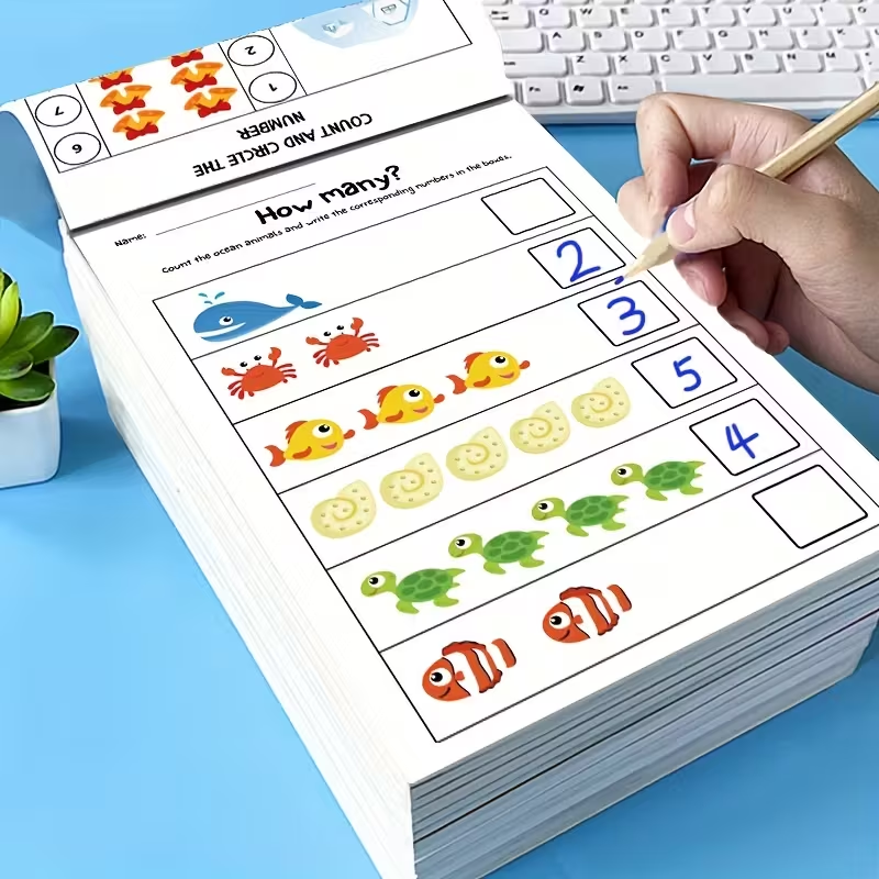 Kids Preschool Counting Activity Book – Early Math Number Learning, Count & Write Practice Workbook for Toddlers