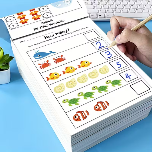Kids Preschool Counting Activity Book – Early Math Number Learning, Count & Write Practice Workbook for Toddlers