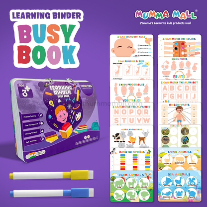 #Trending Mumma Mall® Learning Binder Book for Kids (Ages 2–6) – Educational Velcro Activity Book with Matching, Puzzle & Fine Motor Skills