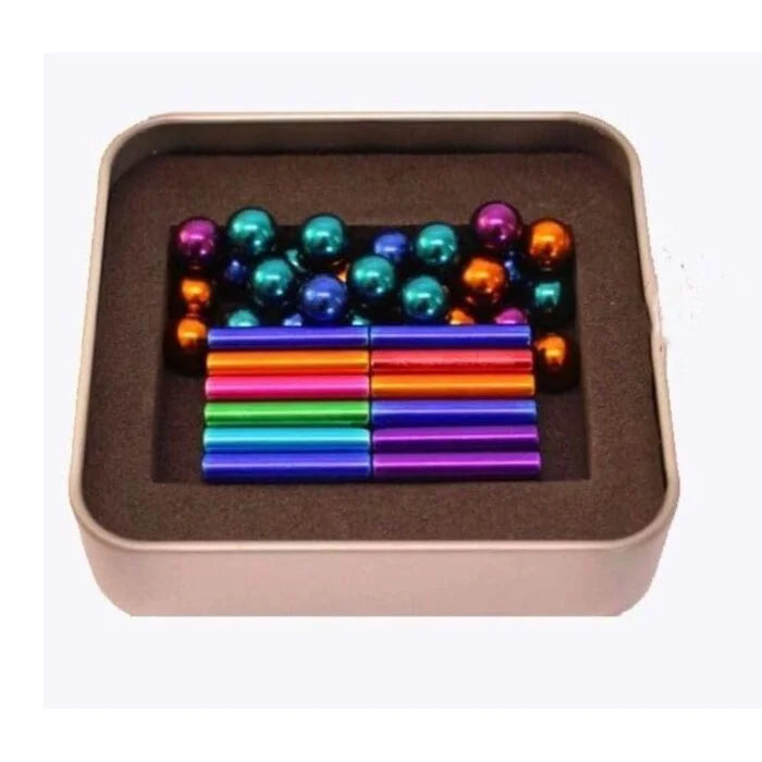 Magnetic Sticks & Balls Building Set | 36 multicolor Sticks &27 balls