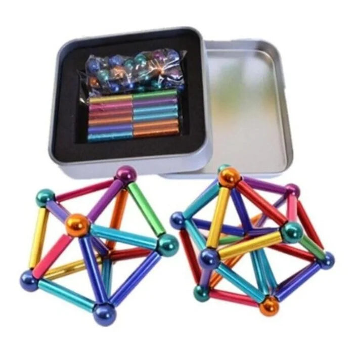 Magnetic Sticks & Balls Building Set | 36 multicolor Sticks &27 balls