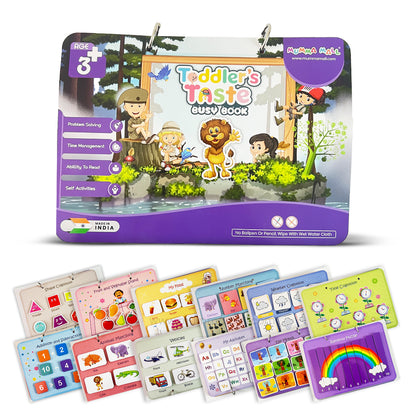 Mumma Mall® Toddler's Taste Busy Book – Reusable Learning Binder for Kids (Ages 2–5) with Velcro Activities & Fine Motor Skill Games