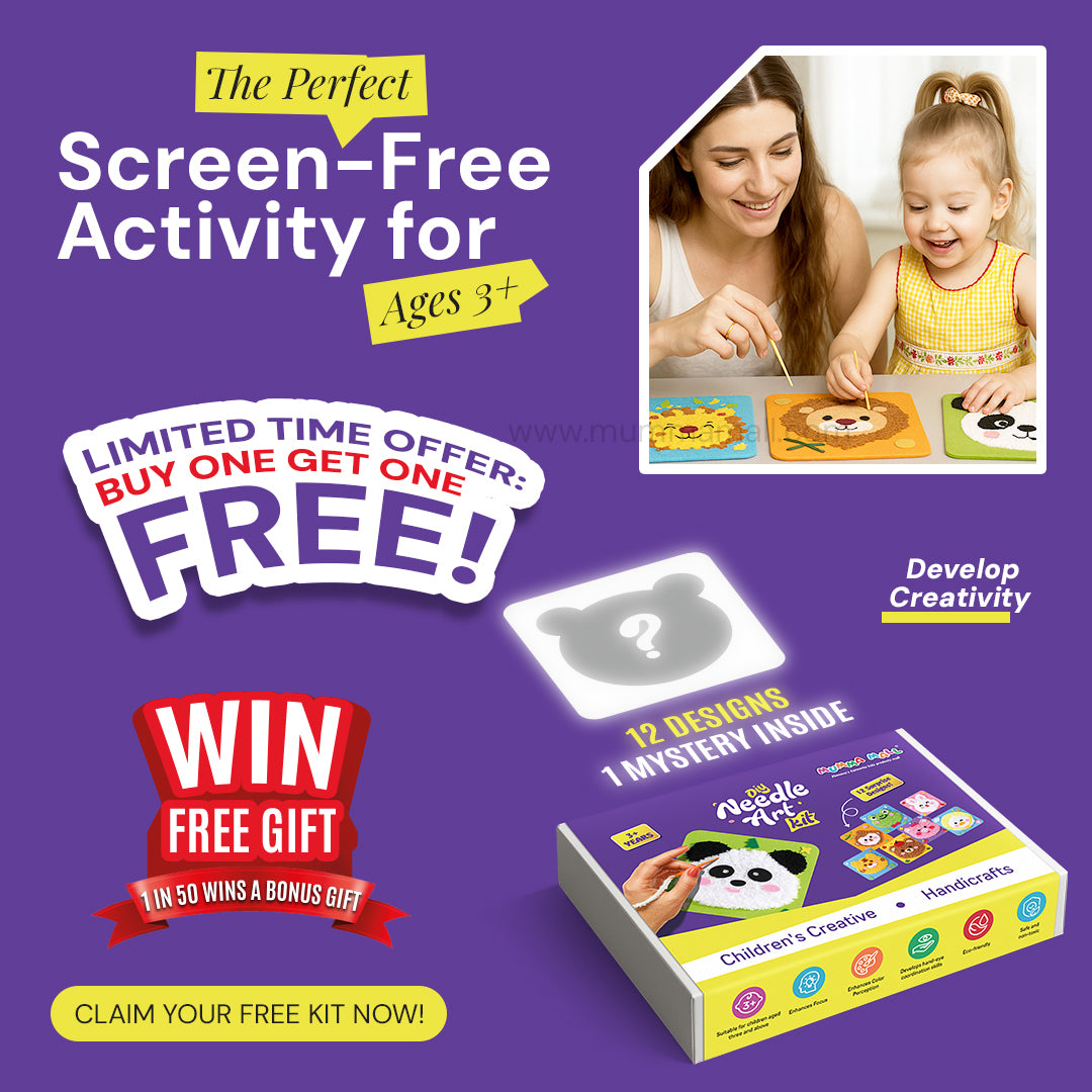 Needle Art Kit – DIY Creative Craft Set for Kids (Ages 3+) | Boosts Creativity, Focus & Hand-Eye Coordination