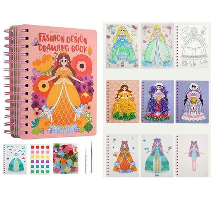 3D Princess Dress Craft Kit – Creative DIY Art Book for Kids | Safe, Mess-Free, and Engaging Screen-Free Activity for Imaginative Learning