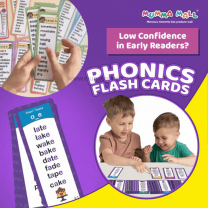 Educational Phonics Words English 60 Flashcards for Kids Ages (3-8) Ideal for Homeschooling, Montessori & Classroom Activities