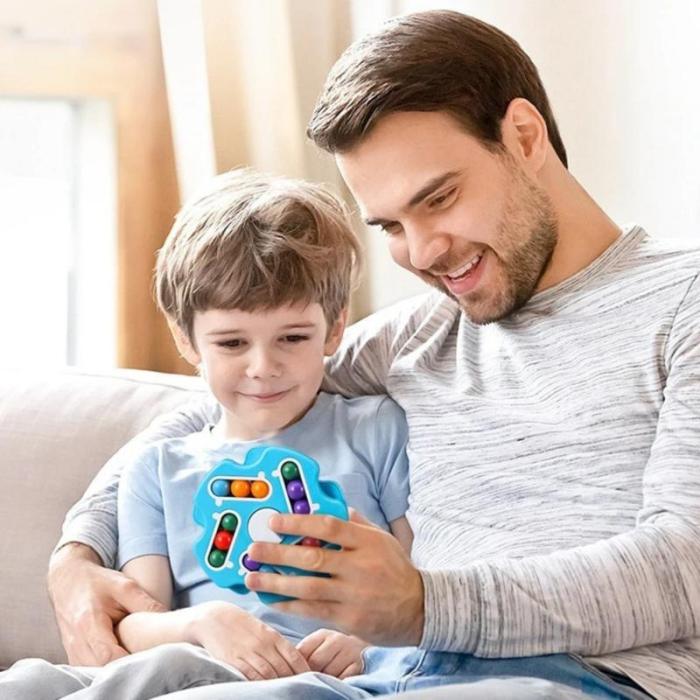 Rotating Magic Bean Cube Spinner – Double Flip Fidget Puzzle for Stress & Anxiety Relief | Learning & Brain Development Toy