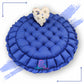 Round baby tub bed with a heart pillow (Blue and White)