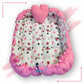 Rectangle baby tub bed with a heart pillow (Pink and White)