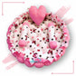 Round baby tub bed with a heart pillow and pair of Bolster (Pink and White)
