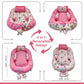Baby nest bedding set with set of 3 pillows as neck support, side support and toy (Pink and White)