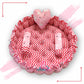 Round baby tub bed with a heart pillow and pair of Bolster (Pink and Red)