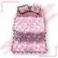 Baby box mattress with blanket and set of 4 pillows as neck support, side support and toy (Pink and Red)