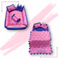 Baby box mattress with blanket and set of 4 pillows as neck support, side support and toy (Pink and Blue)
