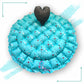 Round baby tub bed with a heart pillow (Turquoise and Black)