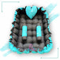 Rectangle baby tub bed with a heart pillow and pair of Bolster (Turquoise and Black)